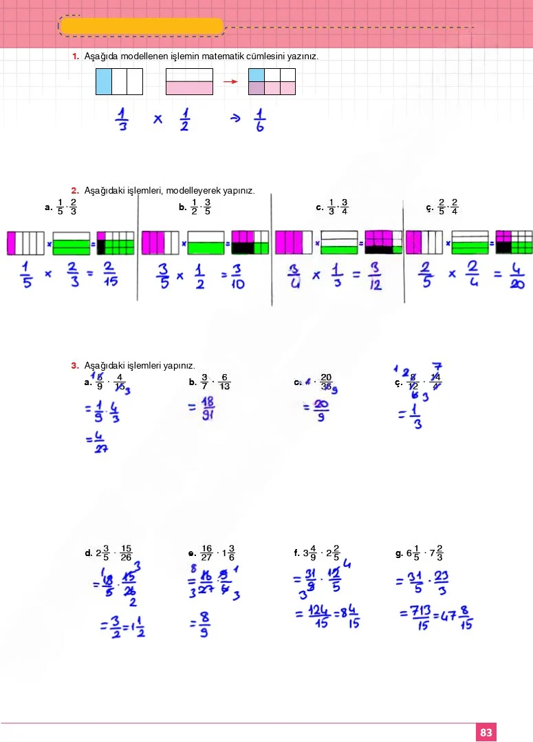 6. Sınıf Matematik Ders Kitabı Cevapları Koza Yayınları Sayfa 83 Çözüm Görseli