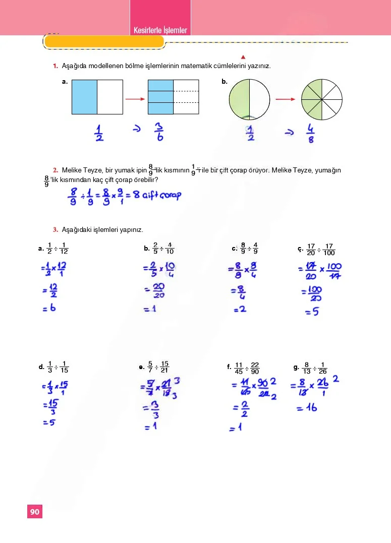 6. Sınıf Matematik Ders Kitabı Cevapları Koza Yayınları Sayfa 90 Çözüm Görseli