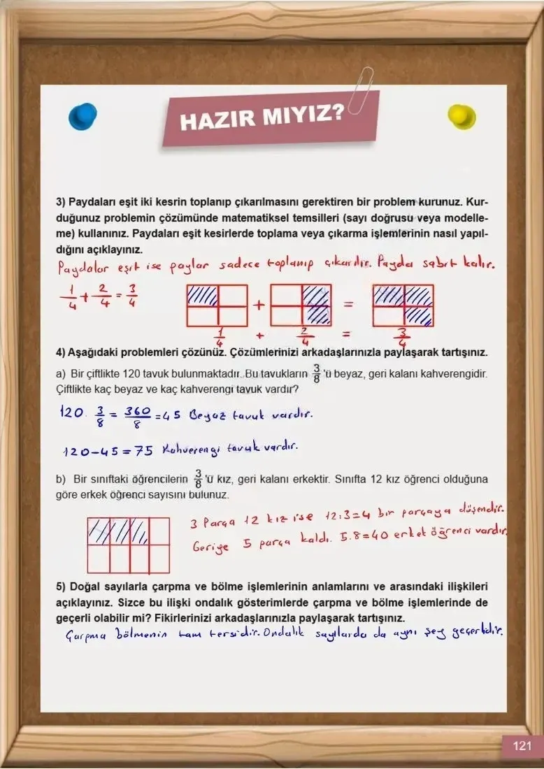 6. Sınıf Matematik Ders Kitabı Cevapları Meb Yayınları 1 Sayfa 121 Çözüm Görseli