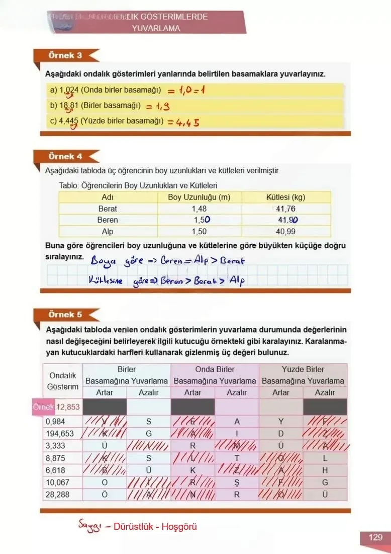 6. Sınıf Matematik Ders Kitabı Cevapları Meb Yayınları 1 Sayfa 129 Çözüm Görseli