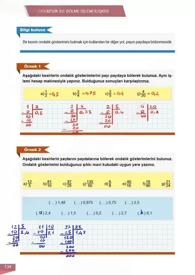 6. Sınıf Matematik Ders Kitabı Cevapları Meb Yayınları 1 Sayfa 134 Çözüm Görseli