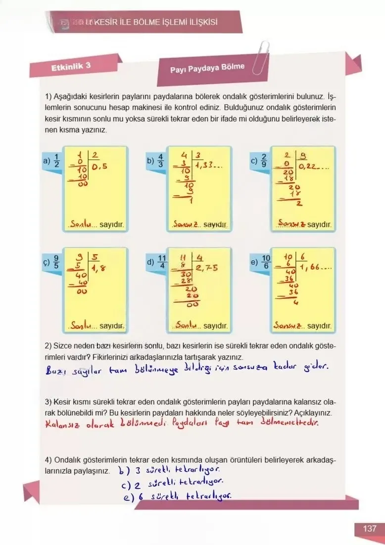 6. Sınıf Matematik Ders Kitabı Cevapları Meb Yayınları 1 Sayfa 137 Çözüm Görseli
