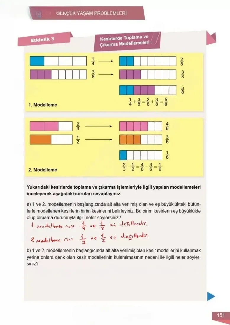 6. Sınıf Matematik Ders Kitabı Cevapları Meb Yayınları 1 Sayfa 151 Çözüm Görseli