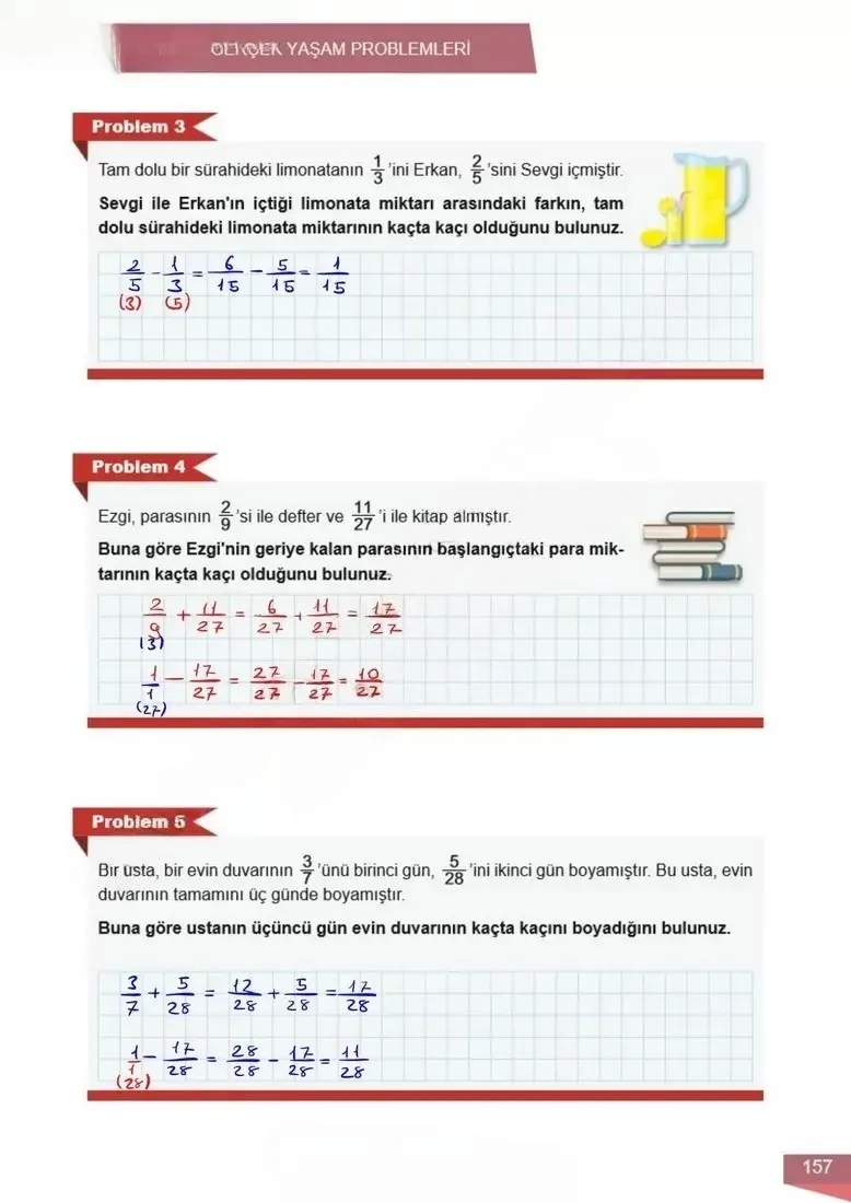 6. Sınıf Matematik Ders Kitabı Cevapları Meb Yayınları 1 Sayfa 157 Çözüm Görseli
