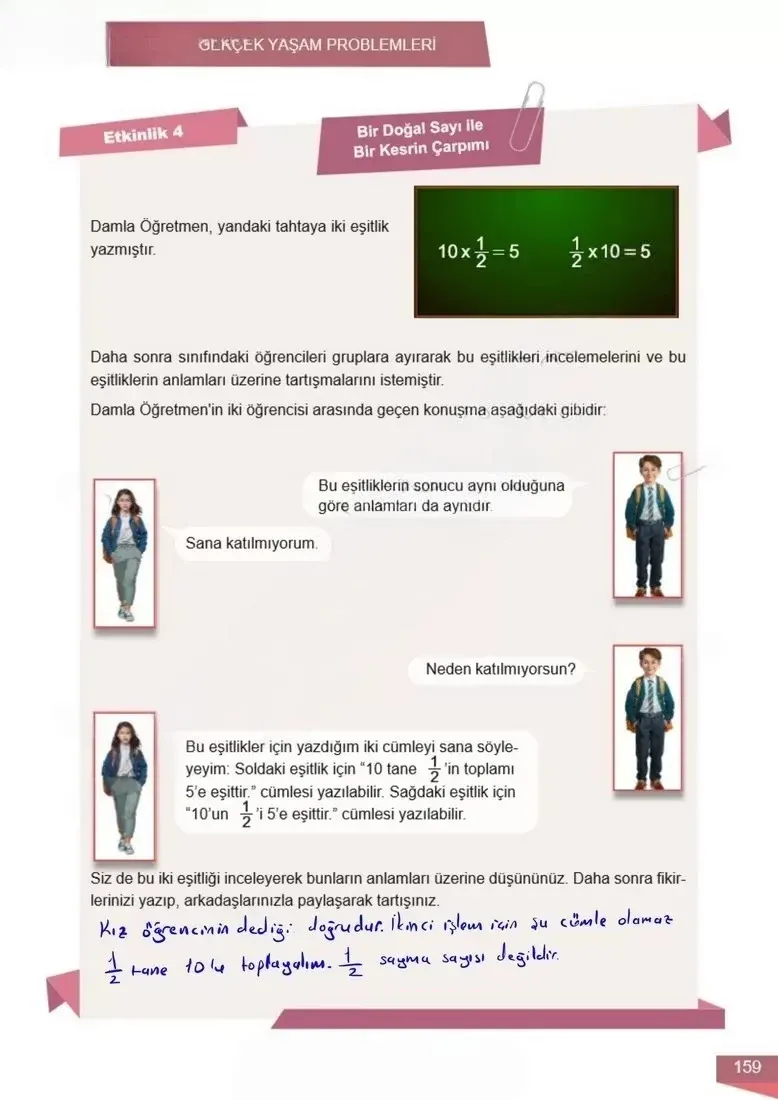 6. Sınıf Matematik Ders Kitabı Cevapları Meb Yayınları 1 Sayfa 159 Çözüm Görseli