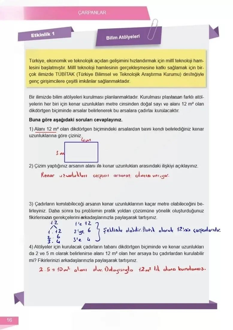 6. Sınıf Matematik Ders Kitabı Cevapları Meb Yayınları 1 Sayfa 16 Çözüm Görseli