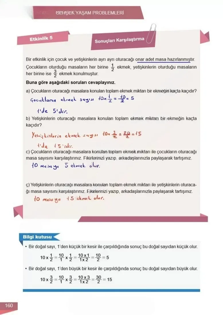 6. Sınıf Matematik Ders Kitabı Cevapları Meb Yayınları 1 Sayfa 160 Çözüm Görseli