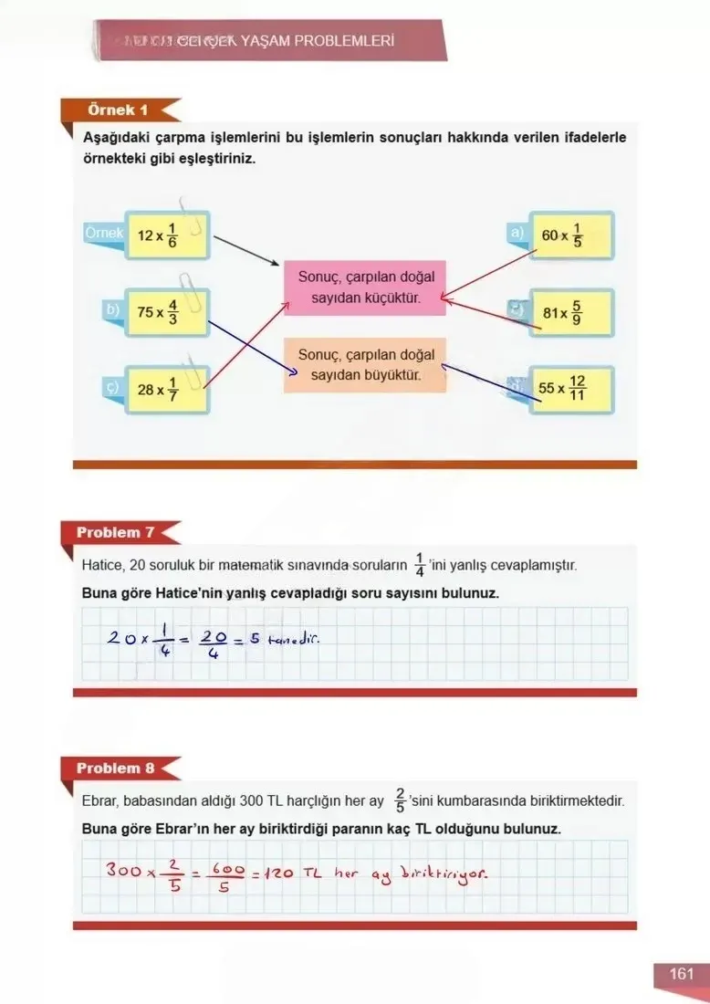 6. Sınıf Matematik Ders Kitabı Cevapları Meb Yayınları 1 Sayfa 161 Çözüm Görseli