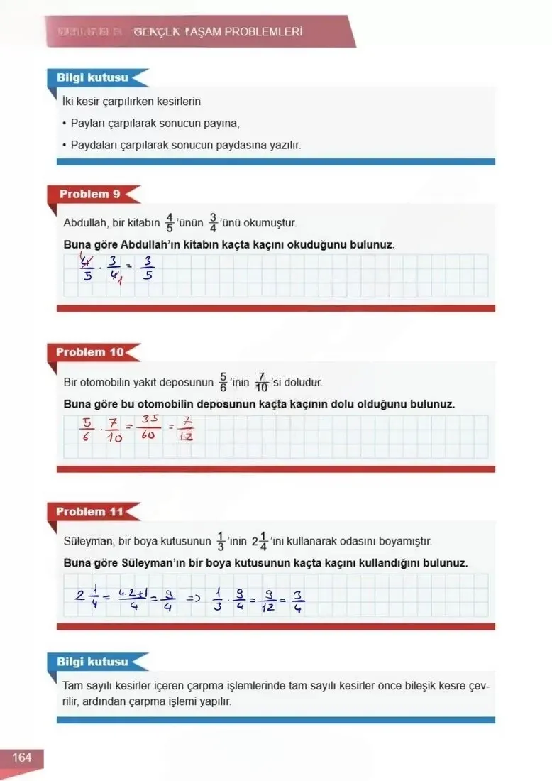 6. Sınıf Matematik Ders Kitabı Cevapları Meb Yayınları 1 Sayfa 164 Çözüm Görseli