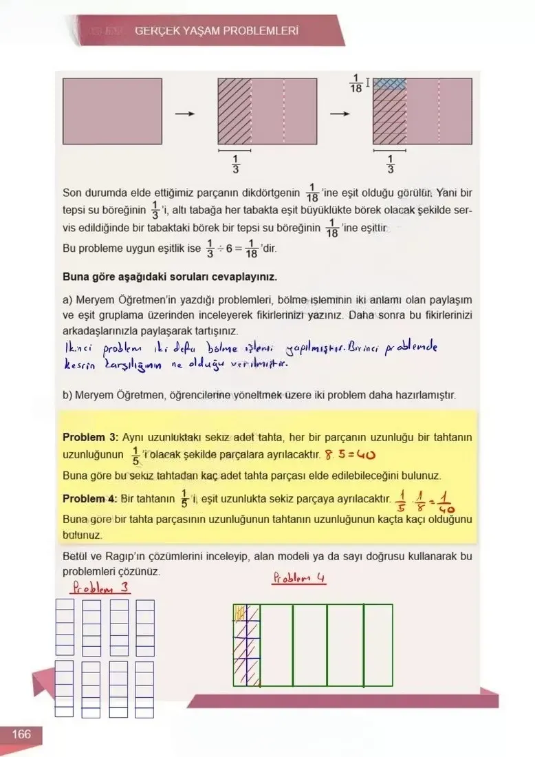 6. Sınıf Matematik Ders Kitabı Cevapları Meb Yayınları 1 Sayfa 166 Çözüm Görseli