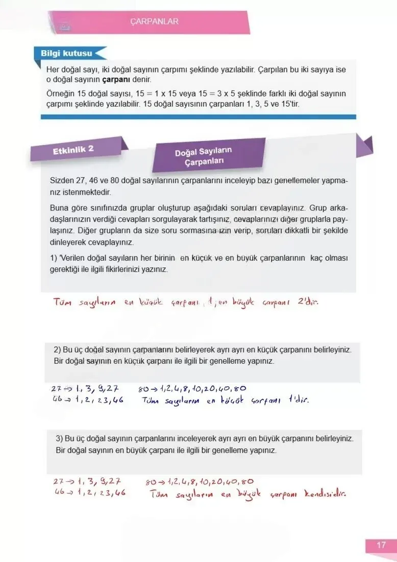 6. Sınıf Matematik Ders Kitabı Cevapları Meb Yayınları 1 Sayfa 17 Çözüm Görseli