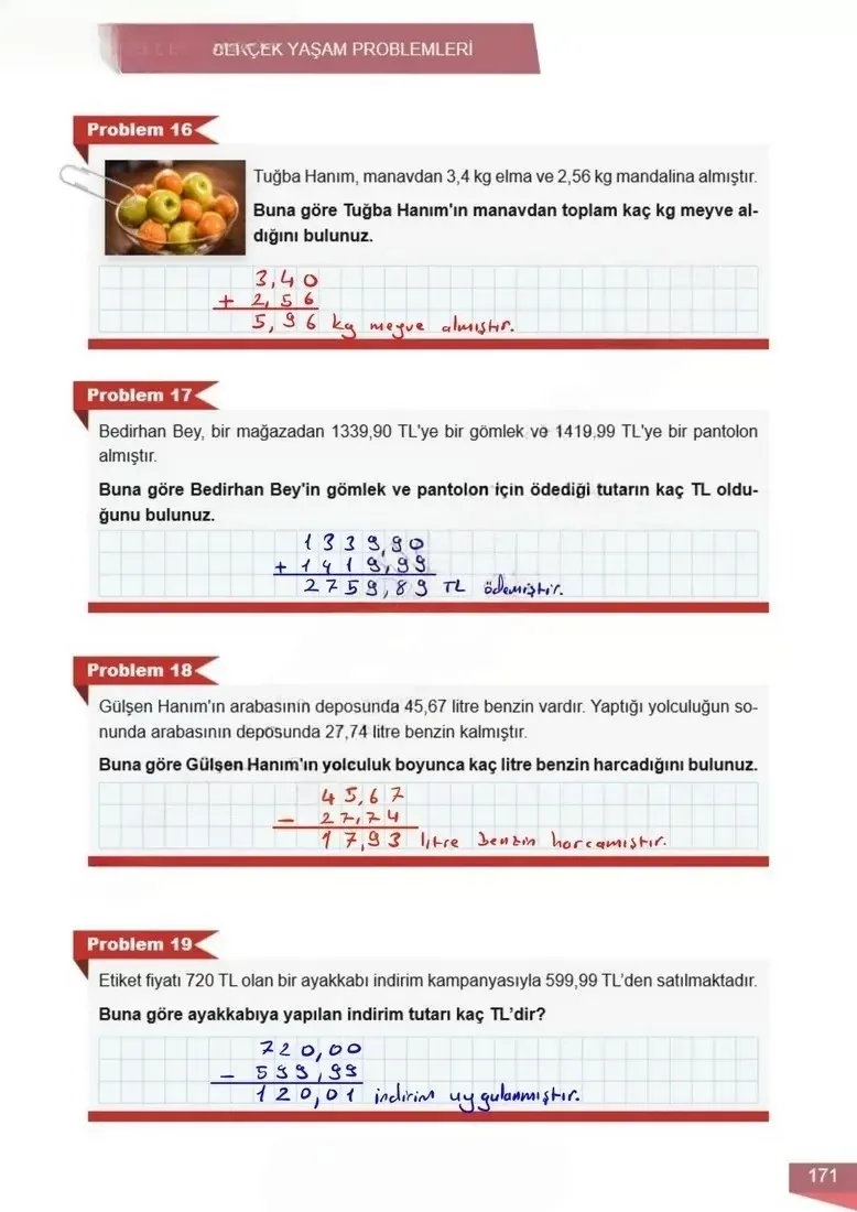 6. Sınıf Matematik Ders Kitabı Cevapları Meb Yayınları 1 Sayfa 171 Çözüm Görseli