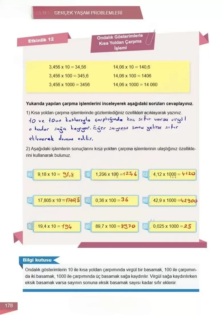 6. Sınıf Matematik Ders Kitabı Cevapları Meb Yayınları 1 Sayfa 178 Çözüm Görseli