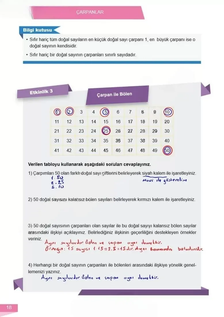 6. Sınıf Matematik Ders Kitabı Cevapları Meb Yayınları 1 Sayfa 18 Çözüm Görseli