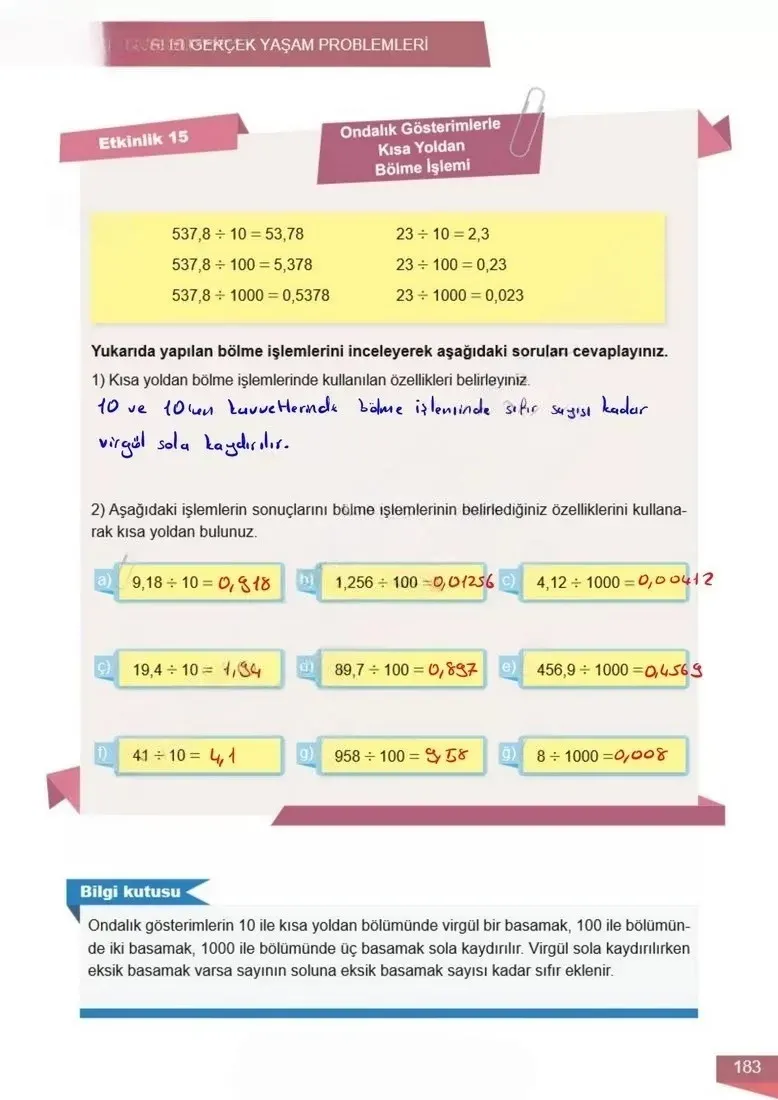6. Sınıf Matematik Ders Kitabı Cevapları Meb Yayınları 1 Sayfa 183 Çözüm Görseli