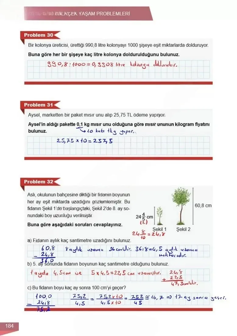 6. Sınıf Matematik Ders Kitabı Cevapları Meb Yayınları 1 Sayfa 184 Çözüm Görseli