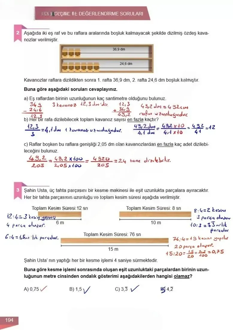 6. Sınıf Matematik Ders Kitabı Cevapları Meb Yayınları 1 Sayfa 194 Çözüm Görseli