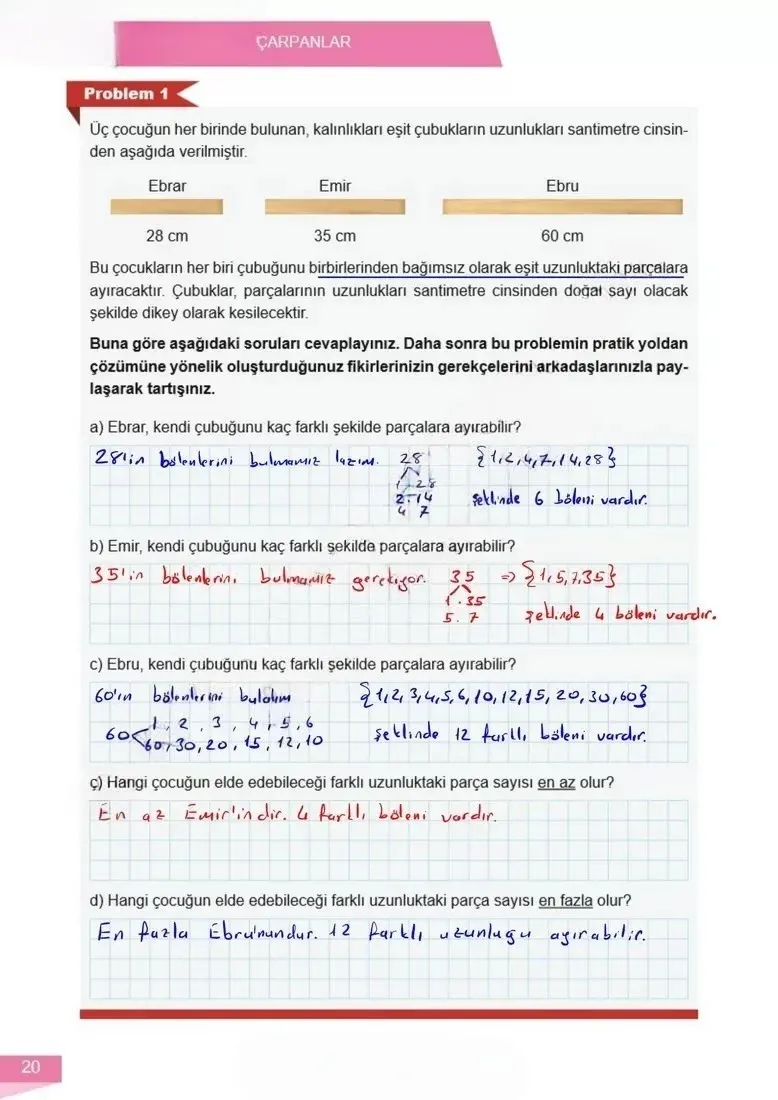 6. Sınıf Matematik Ders Kitabı Cevapları Meb Yayınları 1 Sayfa 20 Çözüm Görseli