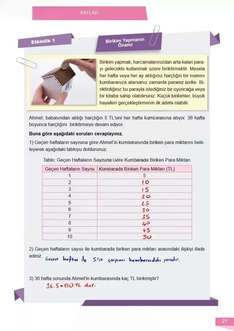 6. Sınıf Matematik Ders Kitabı Cevapları Meb Yayınları 1 Sayfa 21 Çözüm Görseli