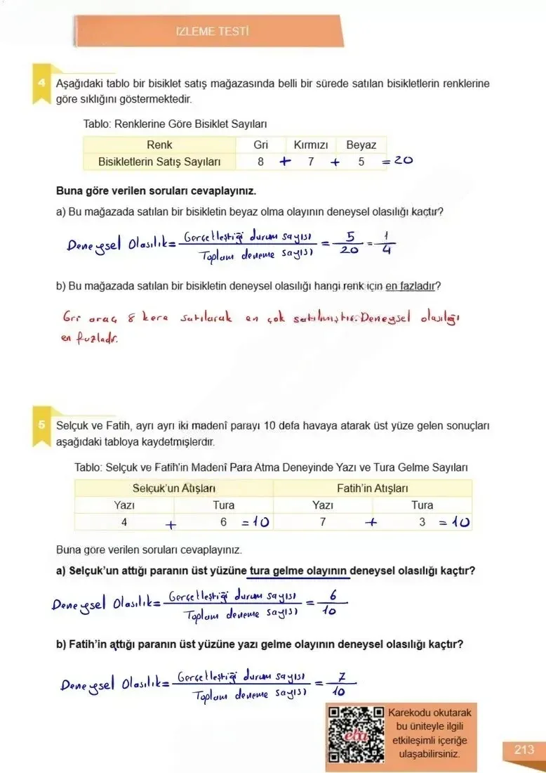 6. Sınıf Matematik Ders Kitabı Cevapları Meb Yayınları 1 Sayfa 213 Çözüm Görseli