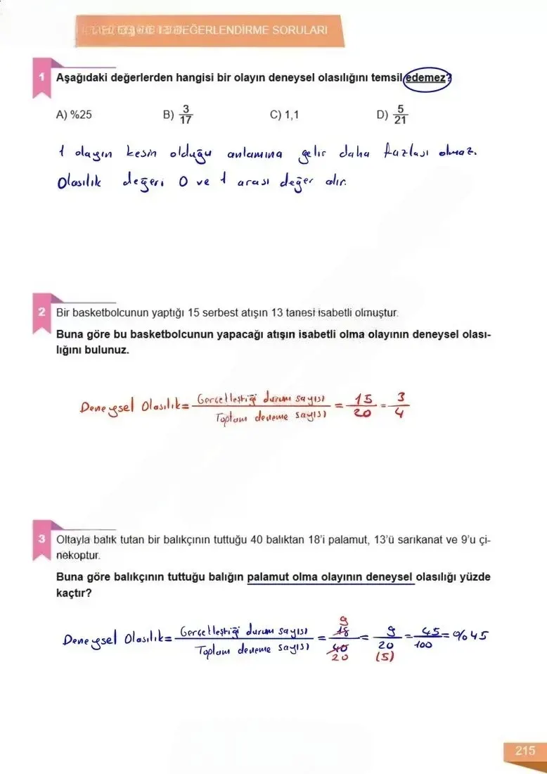 6. Sınıf Matematik Ders Kitabı Cevapları Meb Yayınları 1 Sayfa 215 Çözüm Görseli