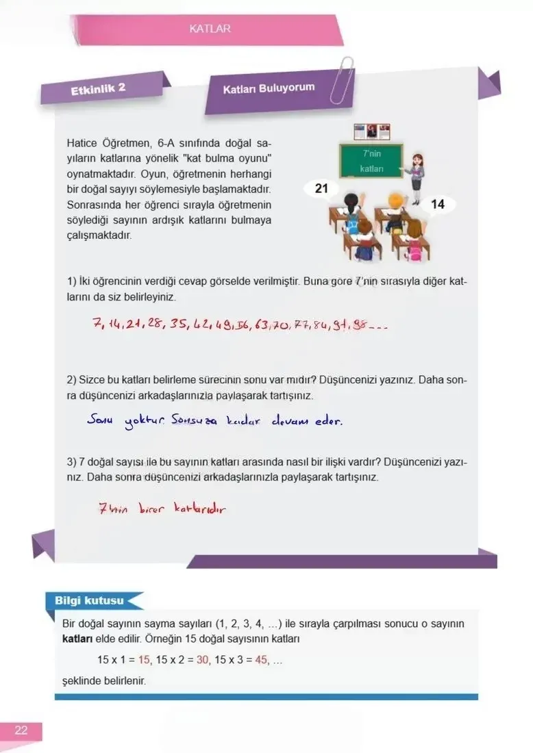 6. Sınıf Matematik Ders Kitabı Cevapları Meb Yayınları 1 Sayfa 22 Çözüm Görseli