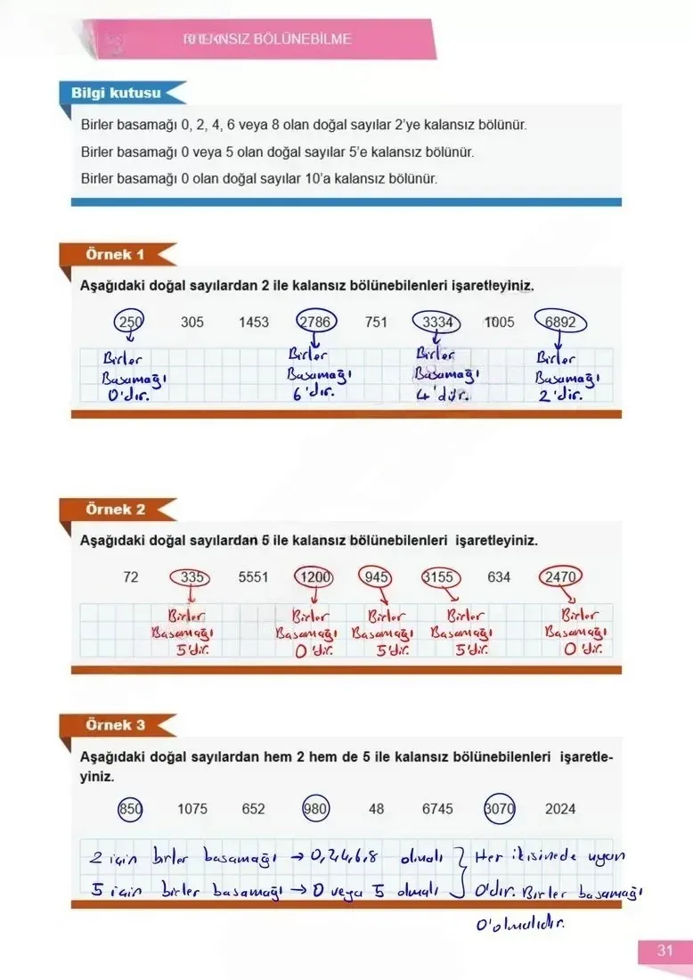 6. Sınıf Matematik Ders Kitabı Cevapları Meb Yayınları 1 Sayfa 31 Çözüm Görseli