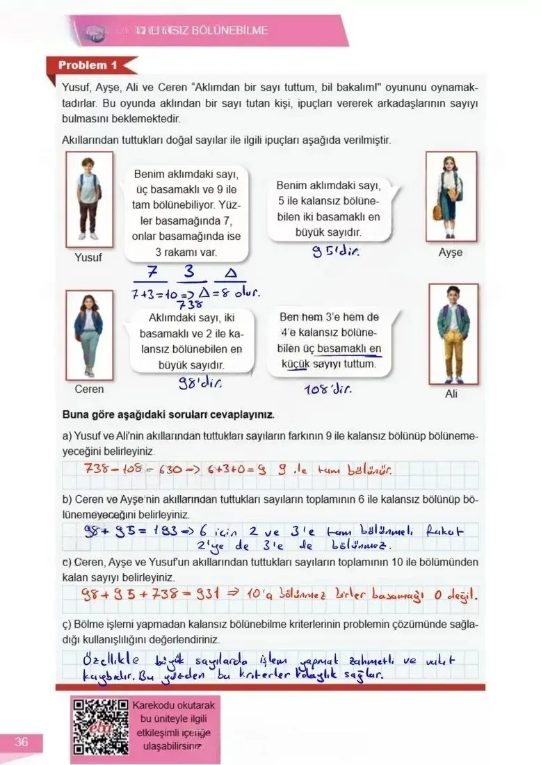 6. Sınıf Matematik Ders Kitabı Cevapları Meb Yayınları 1 Sayfa 36 Çözüm Görseli