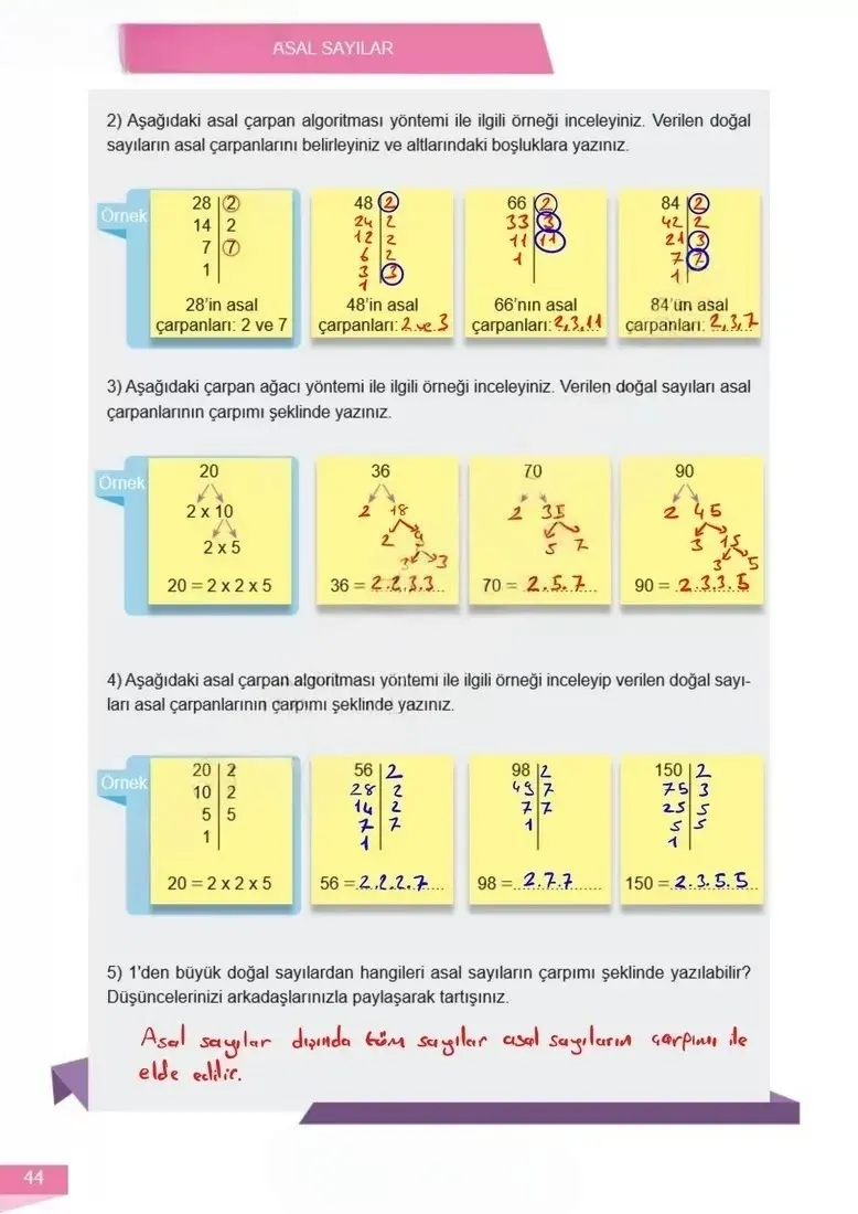 6. Sınıf Matematik Ders Kitabı Cevapları Meb Yayınları 1 Sayfa 44 Çözüm Görseli