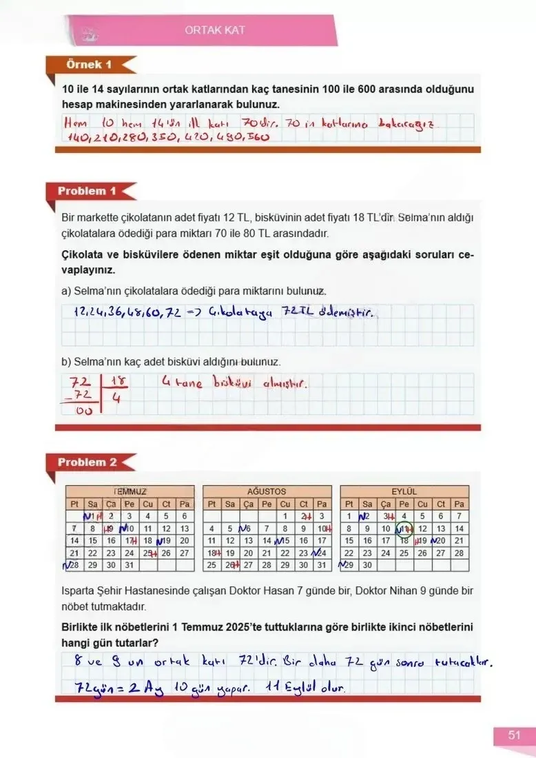 6. Sınıf Matematik Ders Kitabı Cevapları Meb Yayınları 1 Sayfa 51 Çözüm Görseli