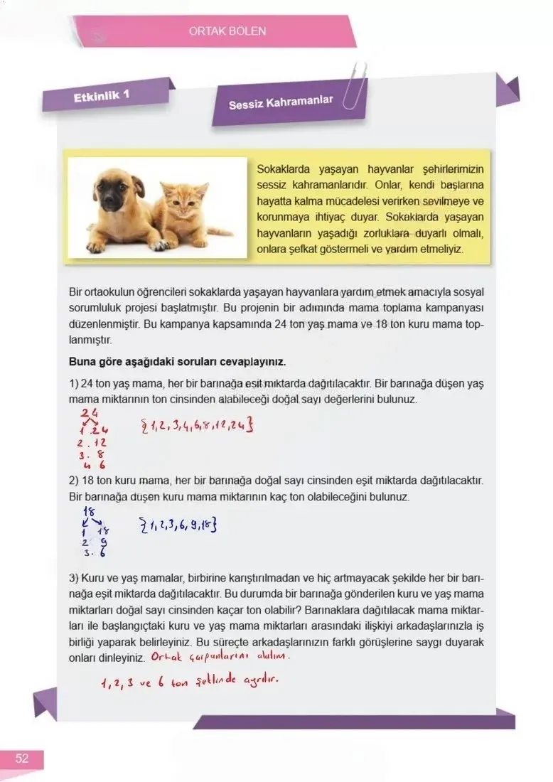 6. Sınıf Matematik Ders Kitabı Cevapları Meb Yayınları 1 Sayfa 52 Çözüm Görseli