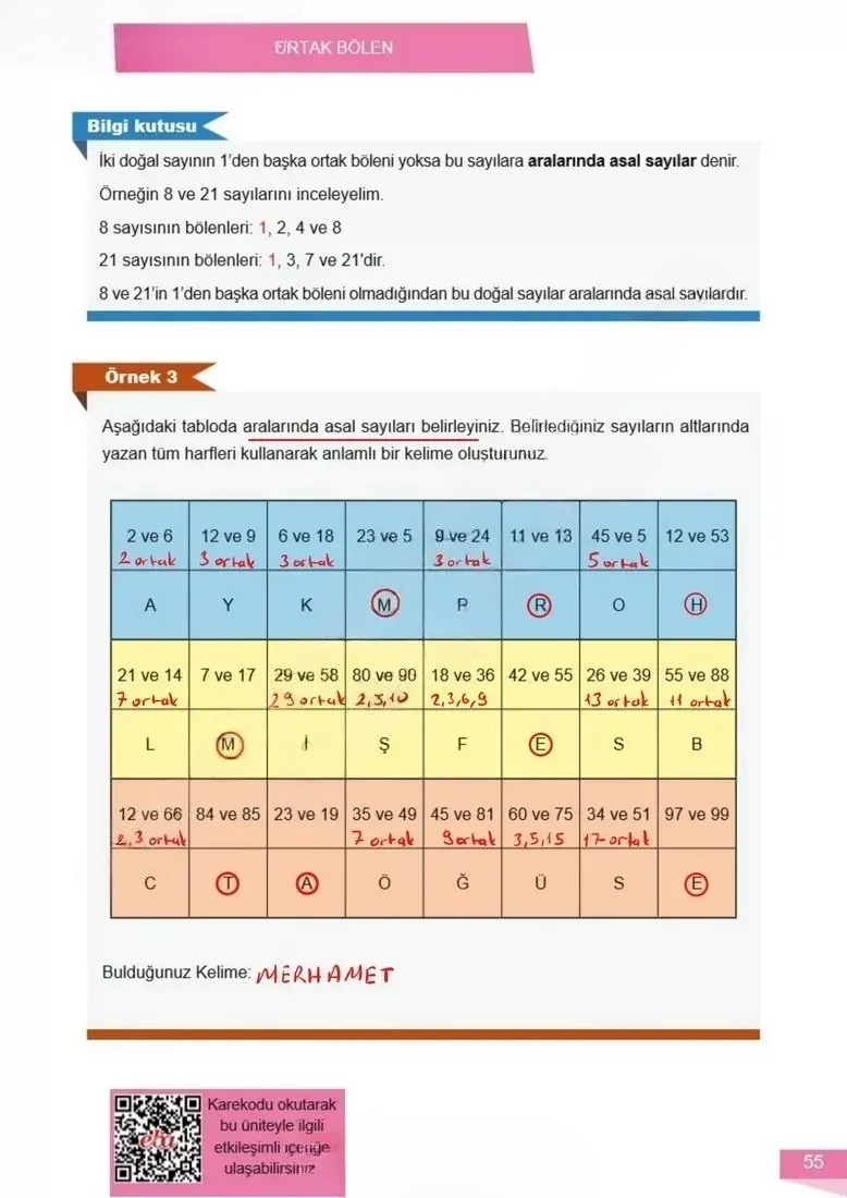 6. Sınıf Matematik Ders Kitabı Cevapları Meb Yayınları 1 Sayfa 55 Çözüm Görseli