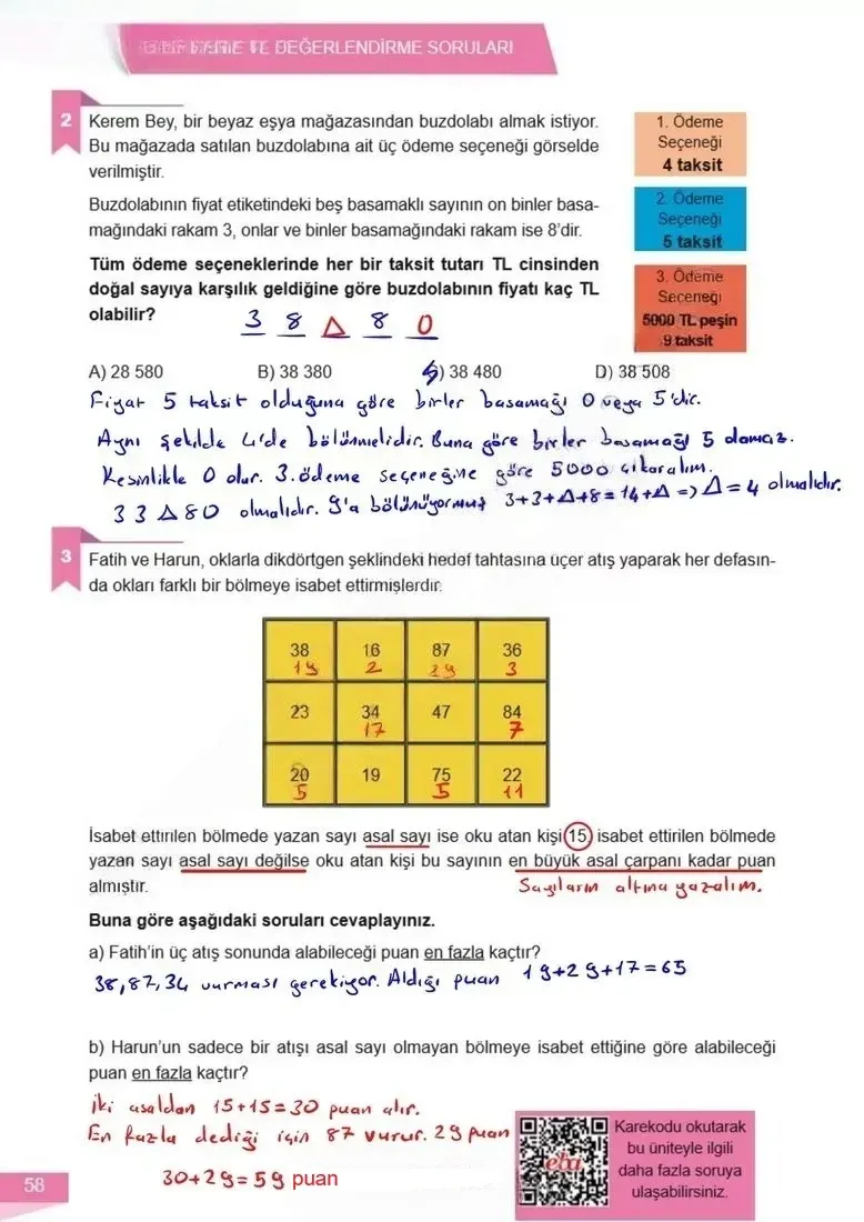 6. Sınıf Matematik Ders Kitabı Cevapları Meb Yayınları 1 Sayfa 58 Çözüm Görseli