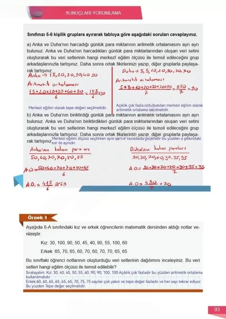 6. Sınıf Matematik Ders Kitabı Cevapları Meb Yayınları 1 Sayfa 93 Çözüm Görseli