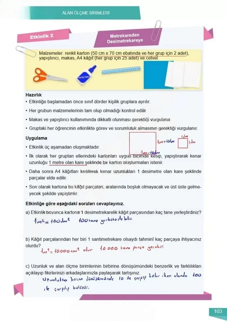 6. Sınıf Matematik Ders Kitabı Cevapları Meb Yayınları 2 Sayfa 103 Çözüm Görseli