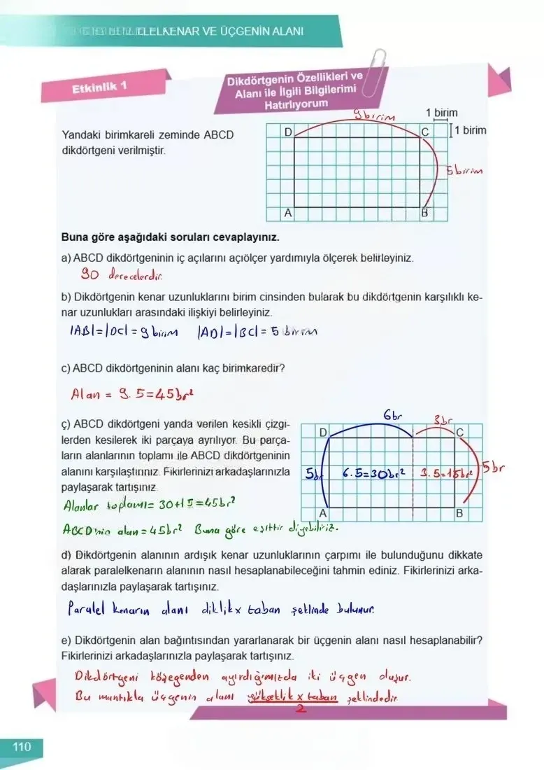 6. Sınıf Matematik Ders Kitabı Cevapları Meb Yayınları 2 Sayfa 110 Çözüm Görseli