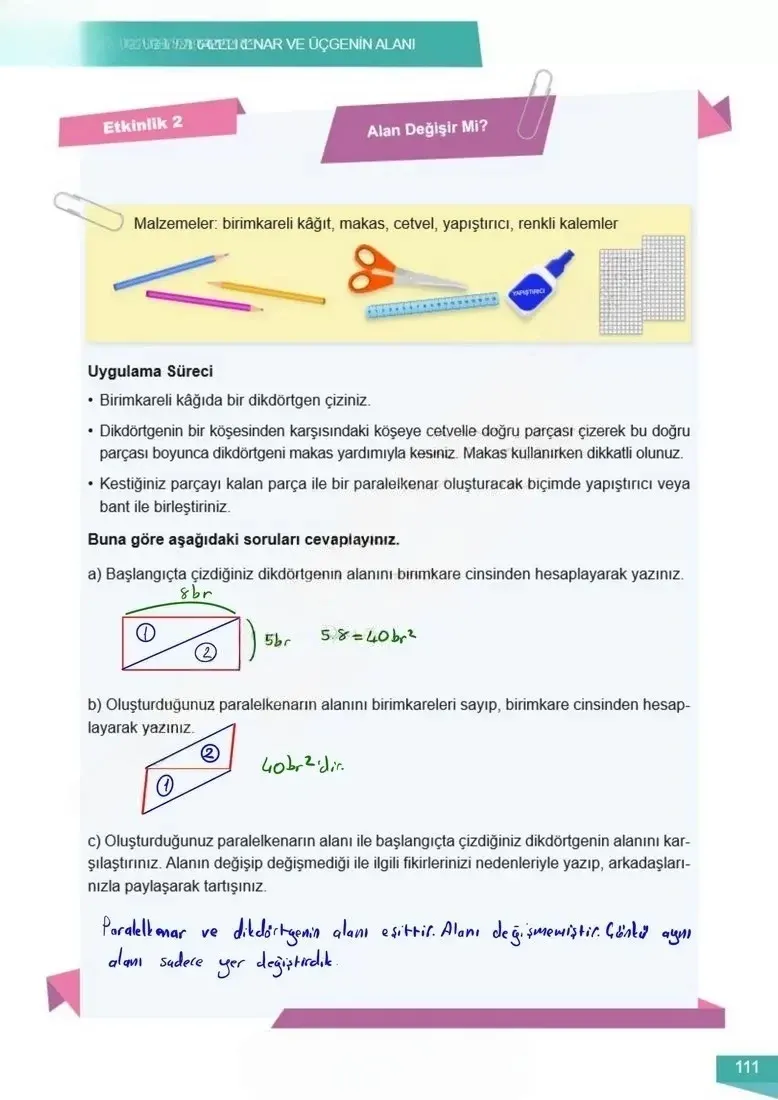 6. Sınıf Matematik Ders Kitabı Cevapları Meb Yayınları 2 Sayfa 111 Çözüm Görseli
