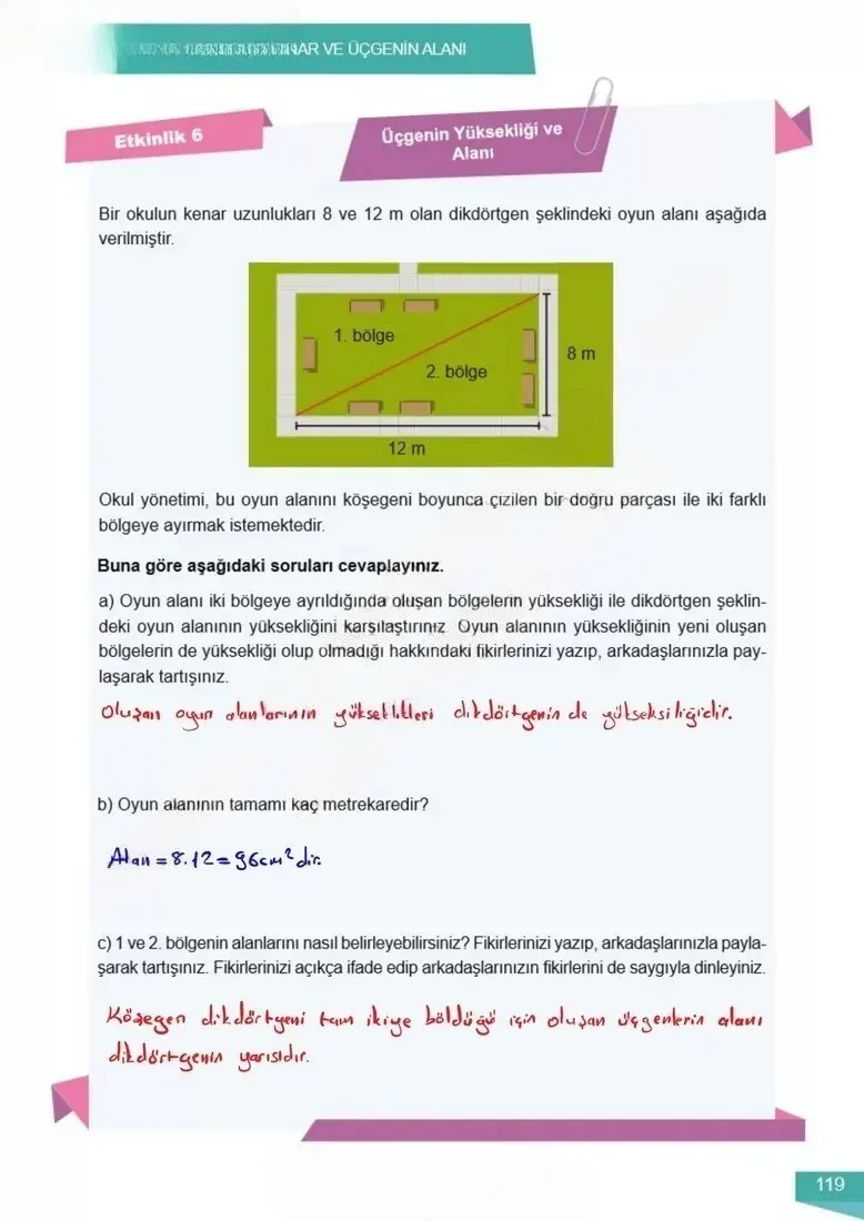 6. Sınıf Matematik Ders Kitabı Cevapları Meb Yayınları 2 Sayfa 119 Çözüm Görseli