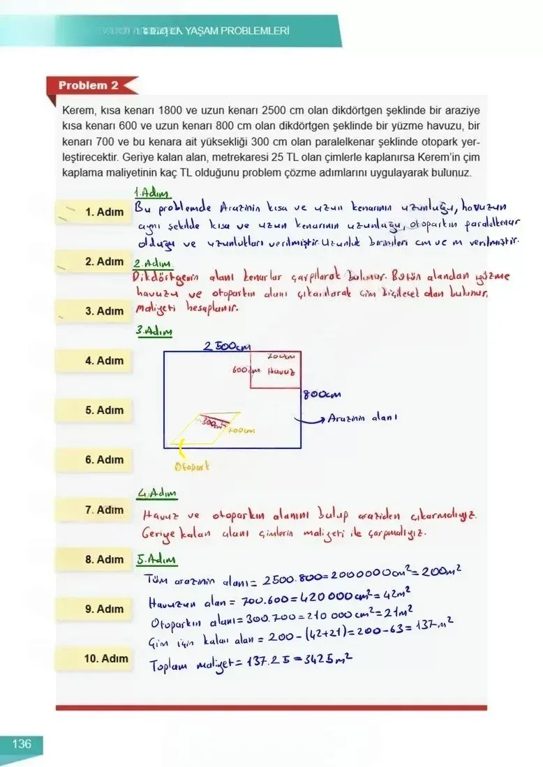 6. Sınıf Matematik Ders Kitabı Cevapları Meb Yayınları 2 Sayfa 136 Çözüm Görseli