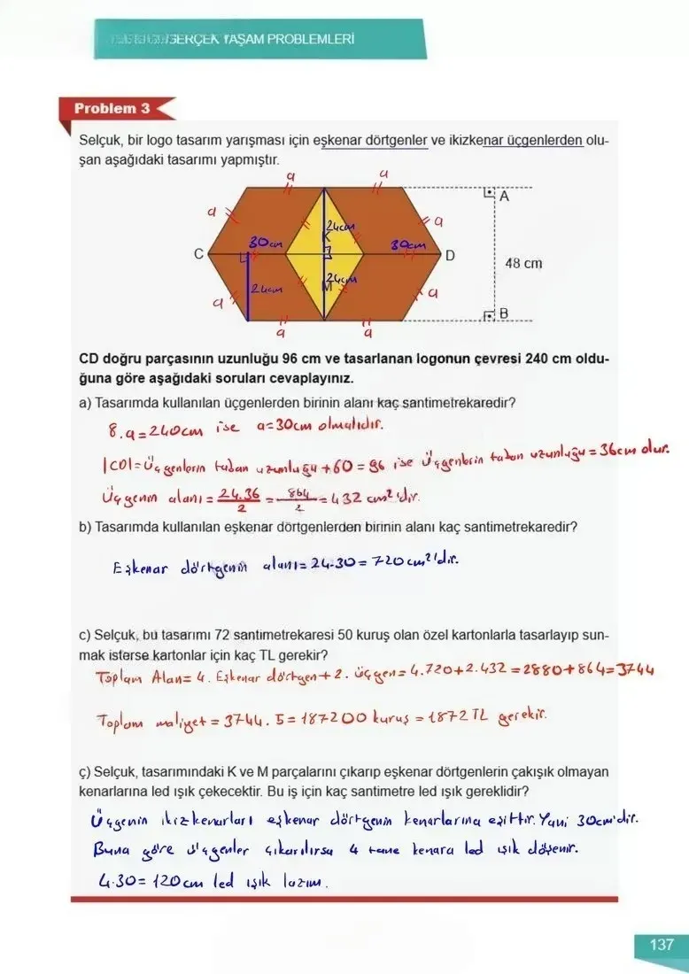 6. Sınıf Matematik Ders Kitabı Cevapları Meb Yayınları 2 Sayfa 137 Çözüm Görseli