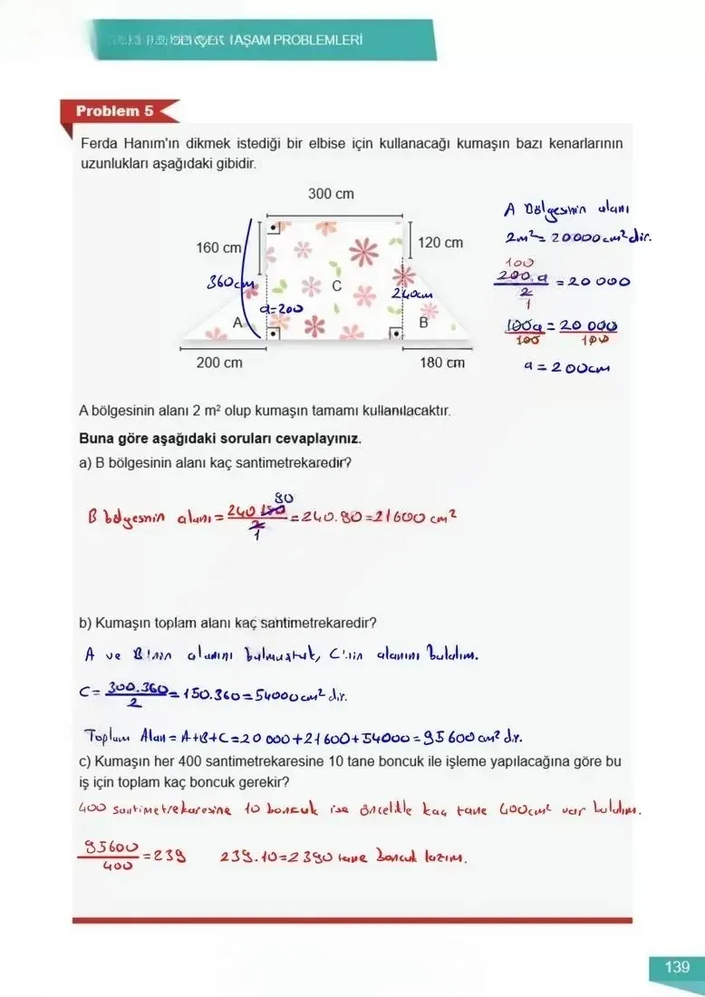 6. Sınıf Matematik Ders Kitabı Cevapları Meb Yayınları 2 Sayfa 139 Çözüm Görseli