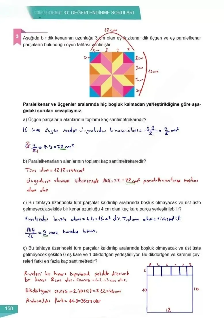 6. Sınıf Matematik Ders Kitabı Cevapları Meb Yayınları 2 Sayfa 158 Çözüm Görseli