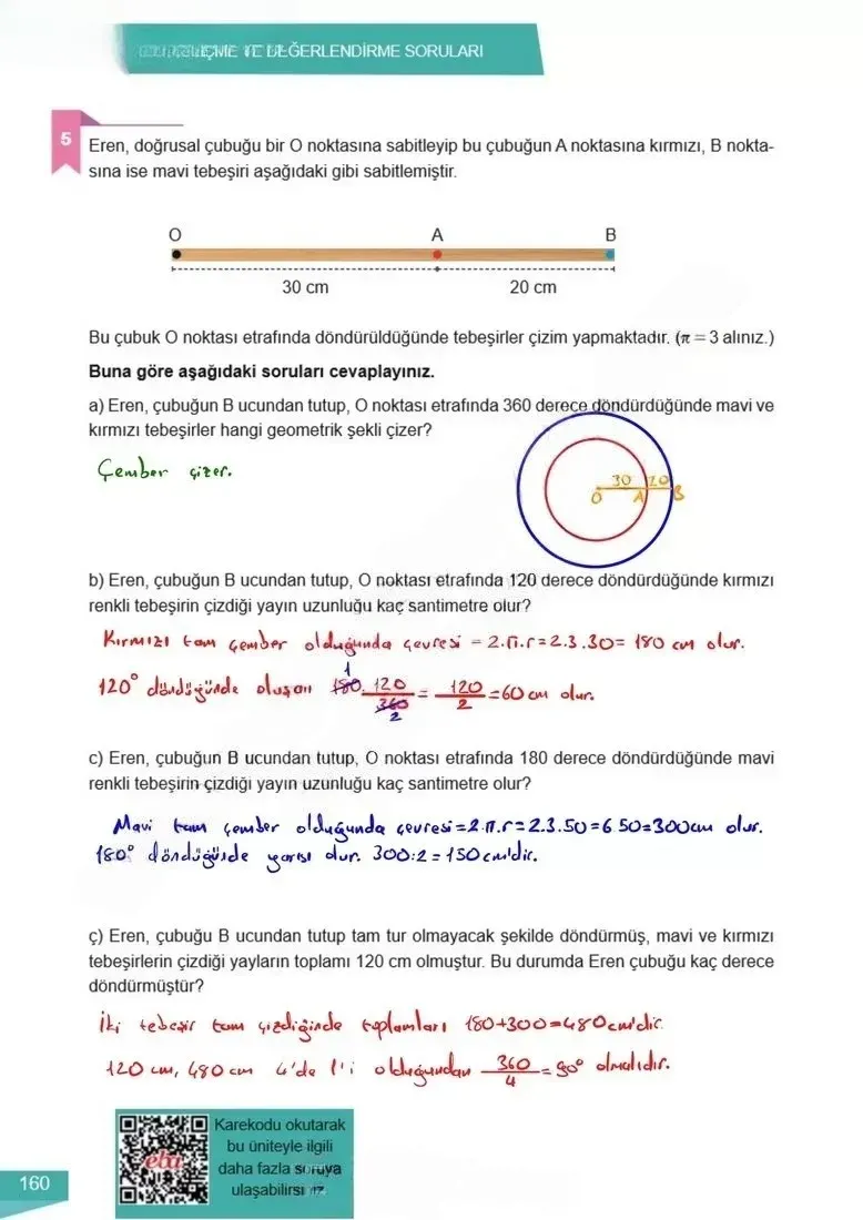 6. Sınıf Matematik Ders Kitabı Cevapları Meb Yayınları 2 Sayfa 160 Çözüm Görseli
