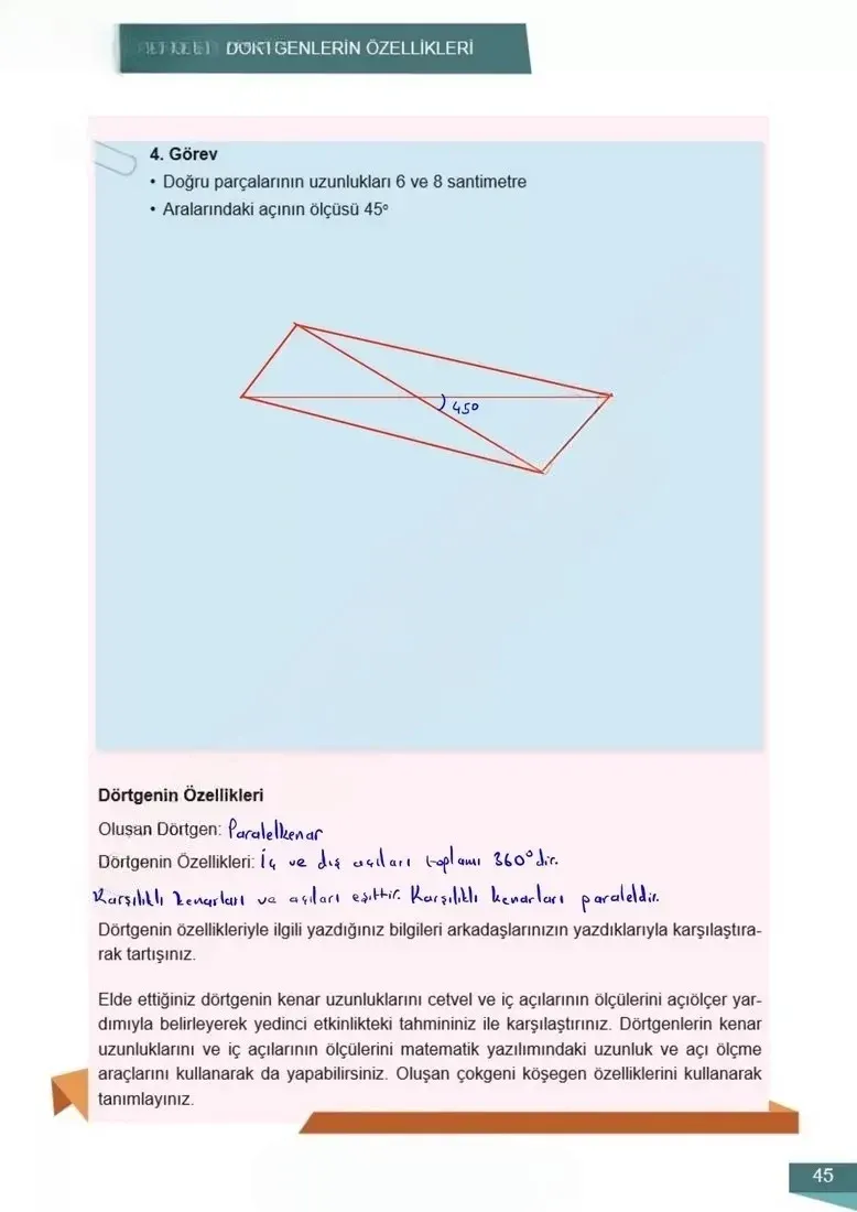 6. Sınıf Matematik Ders Kitabı Cevapları Meb Yayınları 2 Sayfa 45 Çözüm Görseli