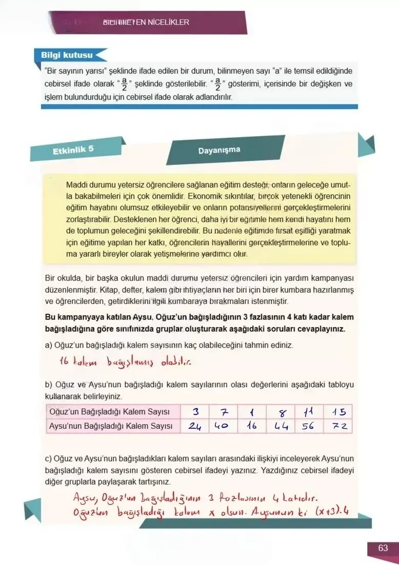 6. Sınıf Matematik Ders Kitabı Cevapları Meb Yayınları 2 Sayfa 63 Çözüm Görseli