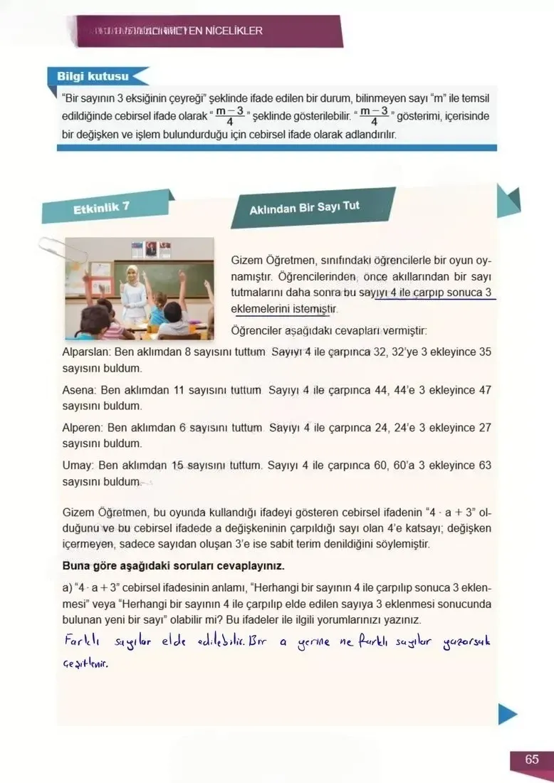 6. Sınıf Matematik Ders Kitabı Cevapları Meb Yayınları 2 Sayfa 65 Çözüm Görseli