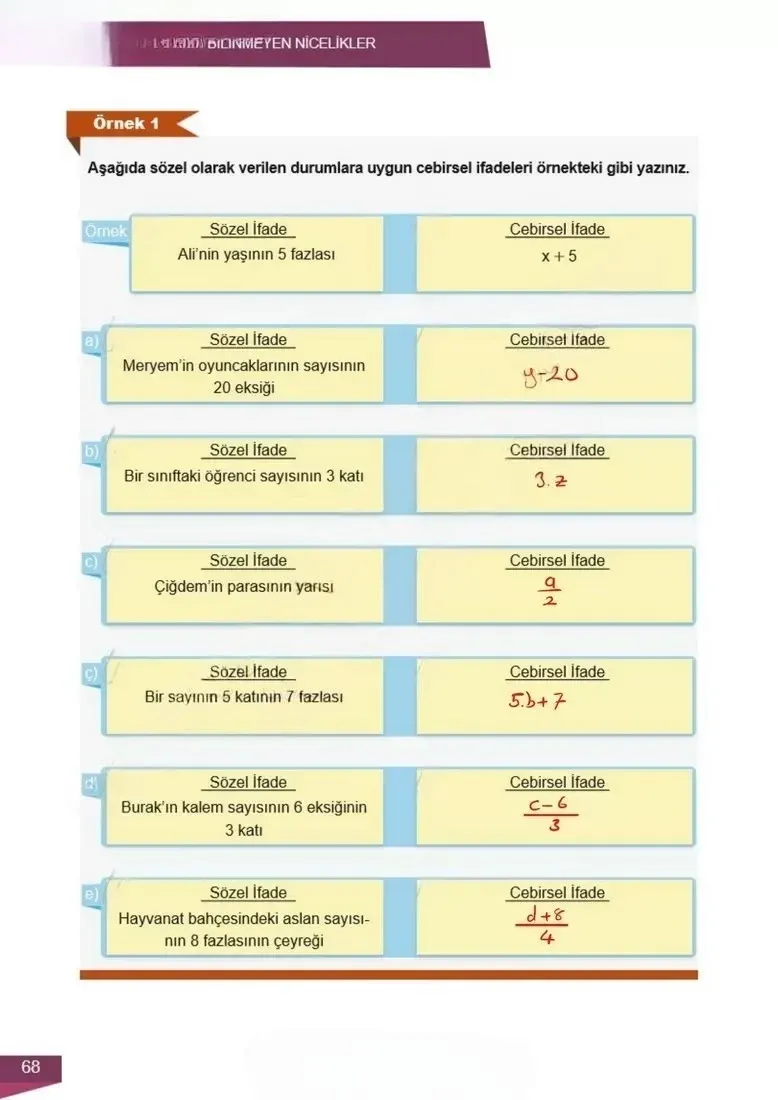 6. Sınıf Matematik Ders Kitabı Cevapları Meb Yayınları 2 Sayfa 68 Çözüm Görseli