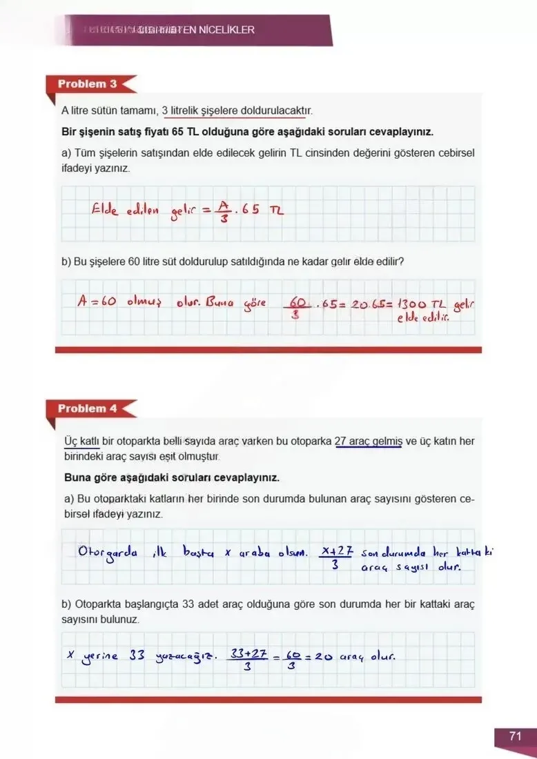 6. Sınıf Matematik Ders Kitabı Cevapları Meb Yayınları 2 Sayfa 71 Çözüm Görseli