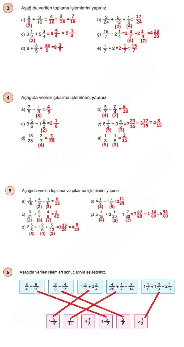 6. Sınıf Matematik Ders Kitabı Cevapları Öğün Yayınlar Sayfa 105 Çözüm Görseli