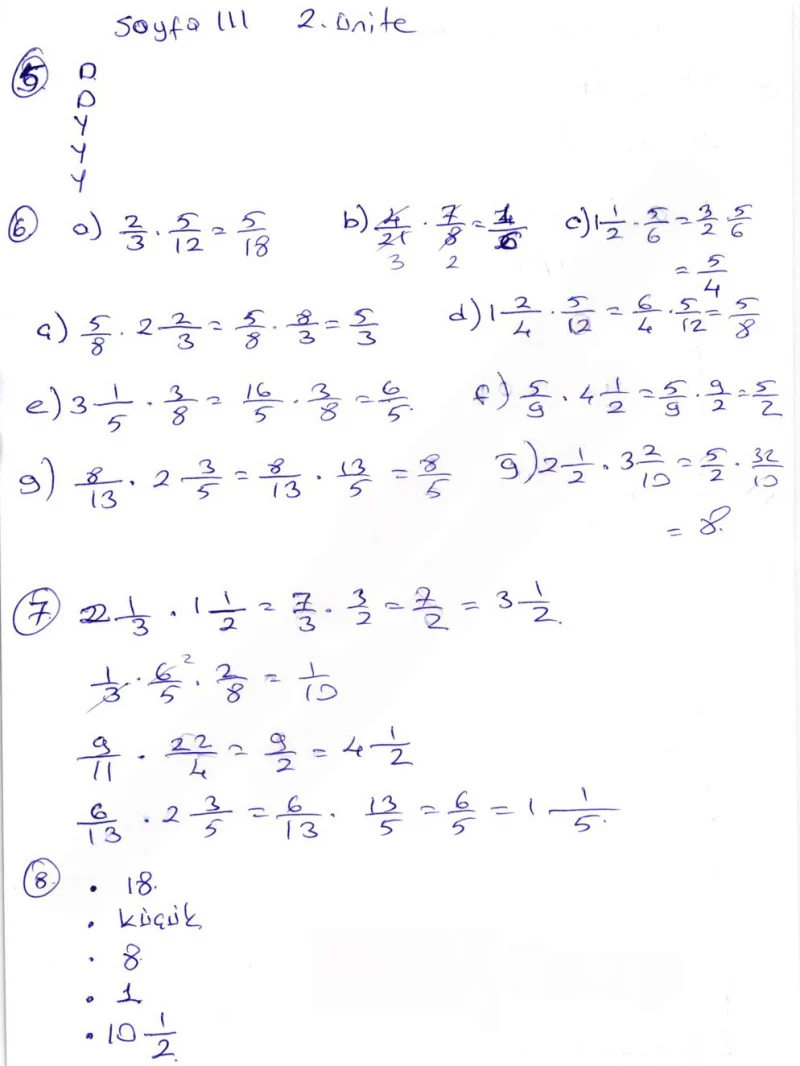 6. Sınıf Matematik Ders Kitabı Cevapları Öğün Yayınlar Sayfa 111 Çözüm Görseli